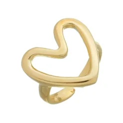 Anel Ajustável Coração Lili Folheado a Ouro 18k