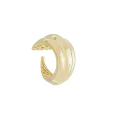 Anel Carol Texturizado Folheado a Ouro 18k