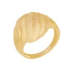 Anel de Dedinho Ondulado Folheado a Ouro 18k Elle