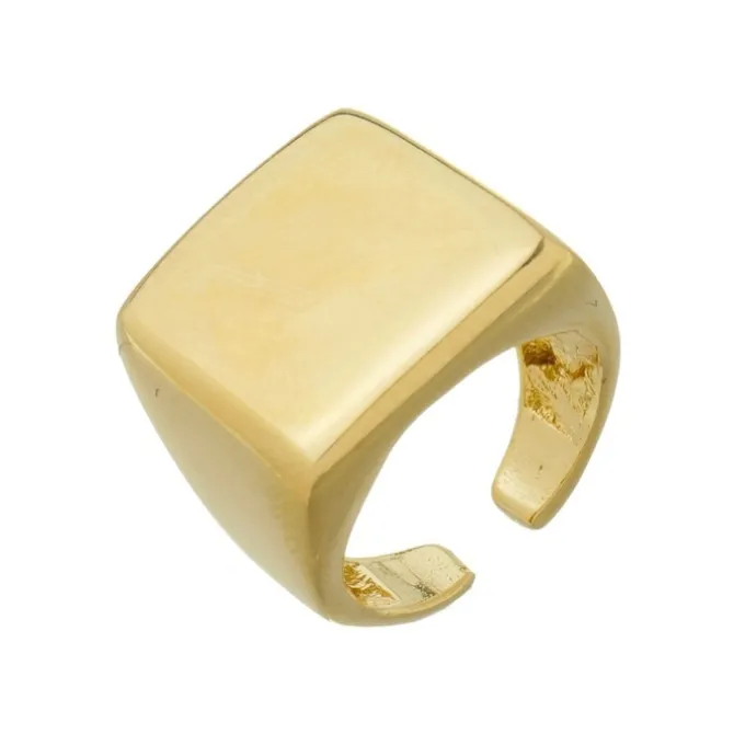 Anel de Dedinho Quadrado Gabi Folheado a Ouro 18k