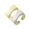 Anel Duplo Luli Folheado a Ouro 18k e Folheado em Ródio Branco