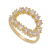 Anel Folheado a Ouro 18k Zircônias Cristal Layla