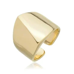 Anel Luiza Triangular Folheado a Ouro 18k