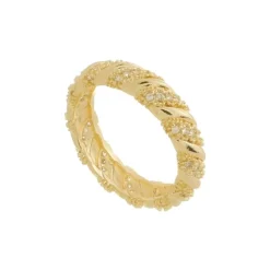 Anel Mia Zircônias Folheado a Ouro 18k