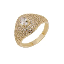 Anel Vintage Talita Zircônias Folheado a Ouro 18k