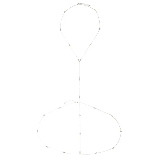 Body Chain Sienna Zircônias Folheado em Ródio Branco