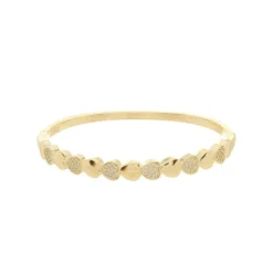 Bracelete Bruna Corações Zircônia Folheado a Ouro 18k