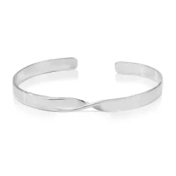 Bracelete Feminino Folheado em Ródio Branco Torcida Caly
