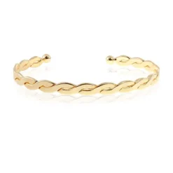 Bracelete Feminino Folheado a Ouro 18k Torcida e Trançada Laurie