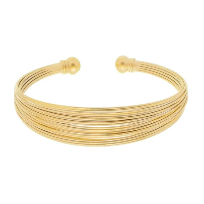 Bracelete Folheado a Ouro 18k Ana Laura Fios de Metal