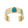 Bracelete Lorena Médio Gota Howlita Turquesa Folheado a Ouro 18k
