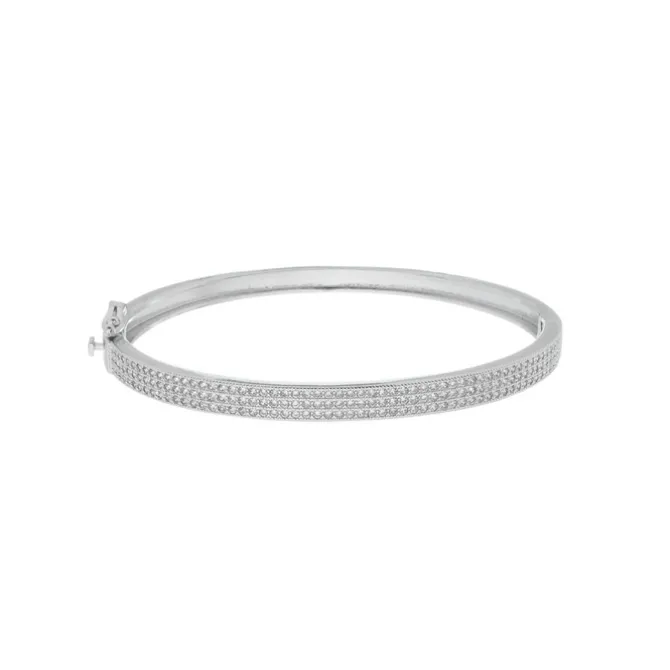 Bracelete Piuka Ayla Zircônias Folheado em Ródio Branco
