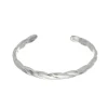 Bracelete Rebeca Trançado Folheado em Ródio Branco Piuka
