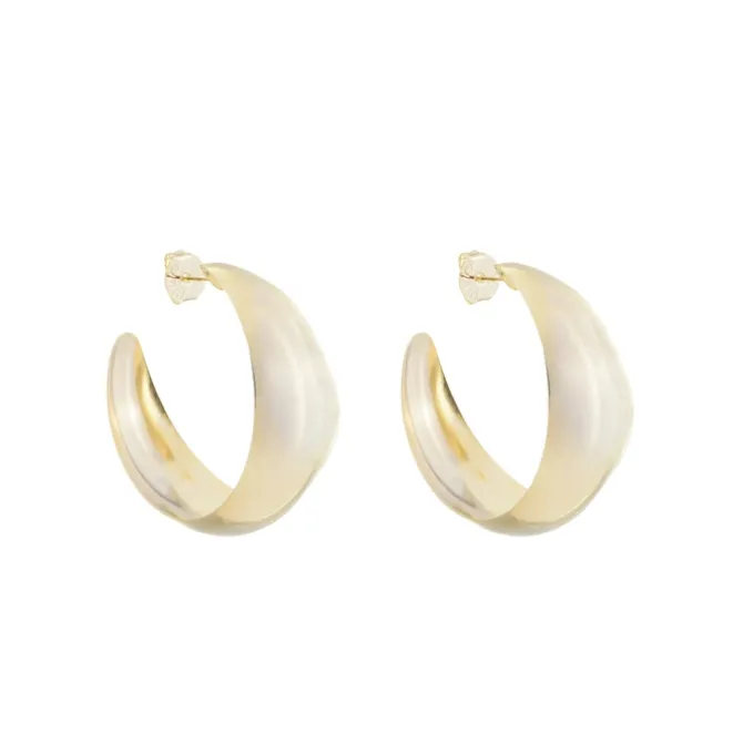 Brinco Argola G Sabrina Folheada a Ouro 18k