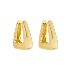 Brinco Argola Triangular Emily P Folheado a Ouro 18k