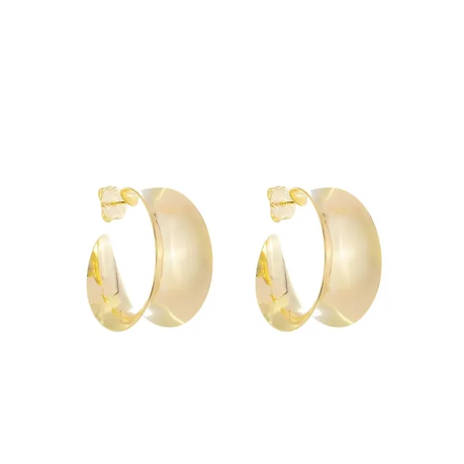 Brinco Argola Vintage M Hellen Folheada a Ouro 18k