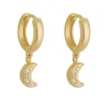 Brinco Argolinha Ana Lua Zircônias Folheado a Ouro 18k