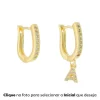 Brinco Argolinha de Letra Inicial Zircônia Folheada a Ouro 18k