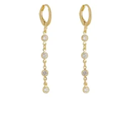 Brinco Argolinha Diane Pontos de Luz Folheado a Ouro 18k