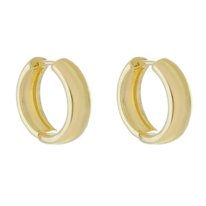 Brinco Argolinha Juju Lisa M Folheado a Ouro 18k