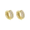 Brinco Argolinha Lya 3 Fileiras Zircônias Cravejadas Folheado a Ouro 18k