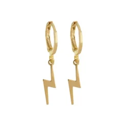Brinco Argolinha Mini Raio Folheado a Ouro 18k