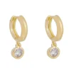 Brinco Argolinha Ponto de Luz Amora Zircônia Cristal Folheado a Ouro 18k