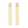 Brinco Bella Malha Metal Strass Folheado a Ouro 18k