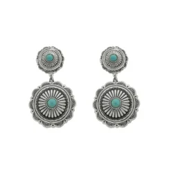 Brinco Boho Audrey Turquesa Prata