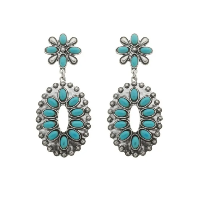 Brinco Boho Nala Turquesa Prata