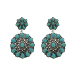 Brinco Boho Sil Turquesa Prata