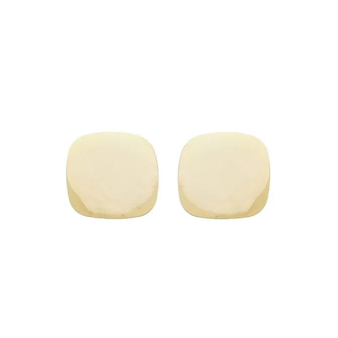 Brinco Botão Quadrado Melissa Folheado a Ouro 18k