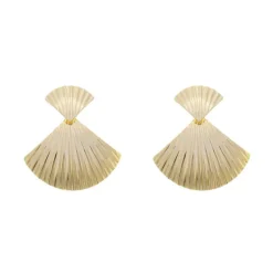Brinco Concha Camila Texturizado Dourado