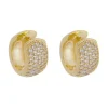 Brinco de Argola Larga Ayla Cravejado em Zircônia Cristal Folheado a Ouro 18k