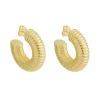 Brinco de Argola Tubo Espiral M Lila Folheado a Ouro 18k