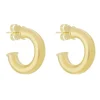 Brinco de Argola Tubo Lele M Folheado a Ouro 18 K