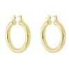 Brinco de Argola Tubo Nana M Folheado a Ouro 18k