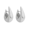 Brinco de Argola Vintage Glenda P Folheado em Ródio Branco