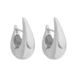 Brinco de Argola Vintage Glenda P Folheado em Ródio Branco