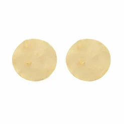 Brinco de Botão Cléa Texturizado Folheado a Ouro 18k