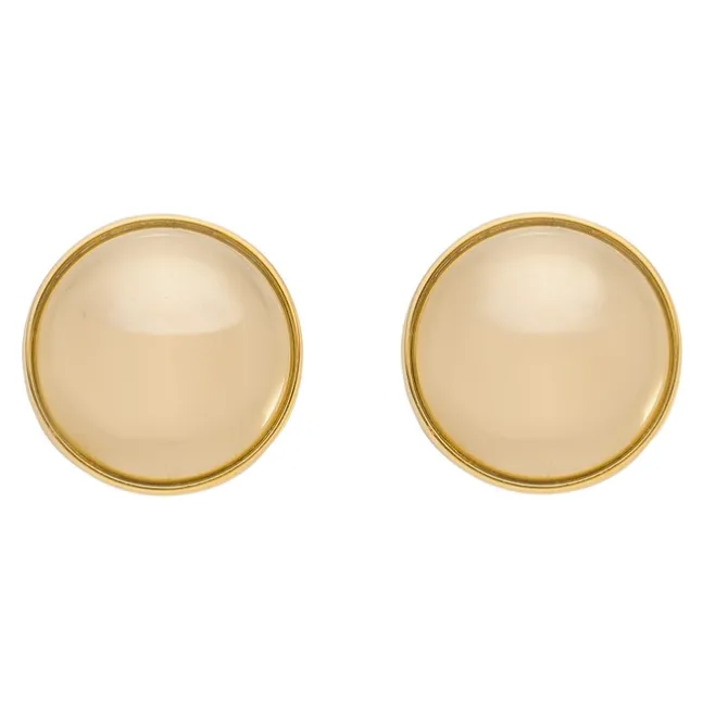 Brinco de Botão Luciana Folheado a Ouro 18k