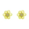 Brinco de Flor Hortênsia Amarela