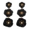 Brinco de Flor Malva Preto