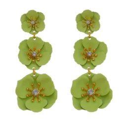 Brinco de Flor Malva Verde