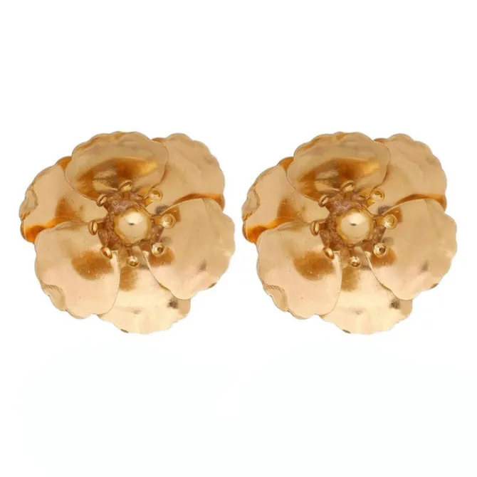 Brinco de Flor Petúnia Dourado
