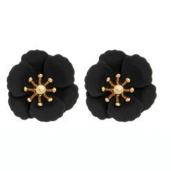 Brinco de Flor Petúnia Preto