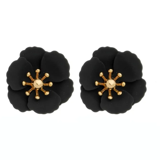 Brinco de Flor Petúnia Preto
