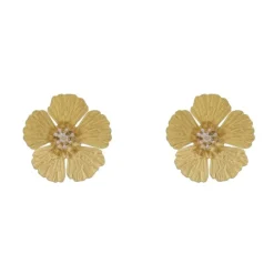 Brinco de Flor Violeta Dourado