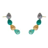 Brinco Ear Cuff Callie Gotas Zircônias Coloridas Folheado a Ouro 18k