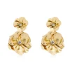 Brinco Flor Tulipa Dourado Piuka